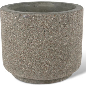Concrete Outdoor Planter 36"Dia x 30"H Round Gray Limestone