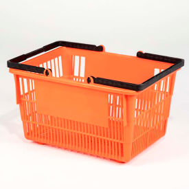 Good L ® Tall Plastic Shopping Basket with Plastic Handle 19 Liter 16"L x 12"W x 10"H Orange