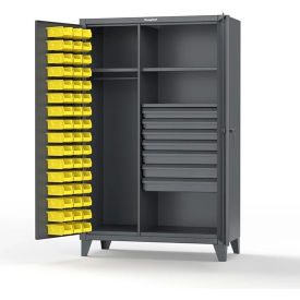 Strong Hold® Heavy Duty  Bin Cabinet 46-WBD-243-7DBLD - With 48 Bins And Drawers 48x24x78