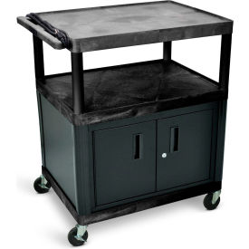 Luxor® Security AV Cart with Front Pull-Out Laptop Shelf