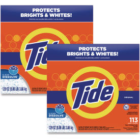 Tide® Powder Laundry Detergent HE Compatible Original Scent 129 oz Box 2/Carton