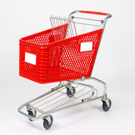 Good L Corporation® 19"W Plastic Shopping Cart 500 lb. Capacity Red
