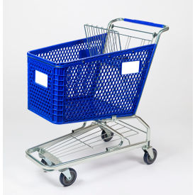 Good L Corporation® 39"W Plastic Shopping Cart 500 lb. Capacity Blue
