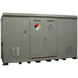 Securall® 24 Drum Hazmat Storage Building - Dim 14'W x 8'D x 8'3"H