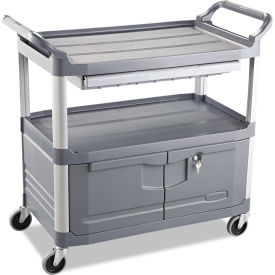 Xtra Service Cart w/3 Shelves, 300 lb. Cap, 40-5/8"L x 20"W x 37-13/16"H, Gray view 2