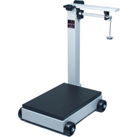Detecto 854F100P NTEP Portable Beam Scale 1000lb (100lb x 0.5lb) 19" x 28" Platform W/ Wheels