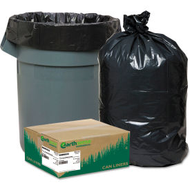 Black Recycled Can Liners - 55 to 60 Gallon 1.25 Mil 100/Case