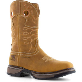 Warson Brands Inc. FR40103-M-12.0 Frye Supply The Safety-Crafted Waterproof Western Work Boots, Steel Toe, Size 12M, 10"H, Tan image.