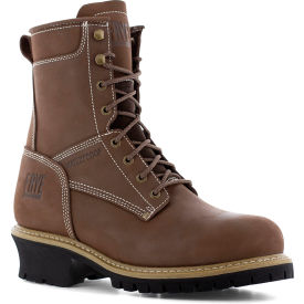 Warson Brands Inc. FR40202-M-07.0 Frye Supply The Safety-Crafted Waterproof Logger Work Boots, Steel Toe, Size 7M, 8"H, Dark Brown image.