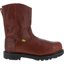 Warson Brands Inc. IA0195-M-14 Iron Age® IA0195 Mens 10" Wellington Flex-Met Leather Boot w/ Side Zipper, Brown, Size 14 M image.