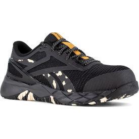 Warson Brands Inc. RB366-M-07.0 Reebok Nanoflex TR Athletic Work Shoes, Composite Toe, Size 7M, Black/Camo/Brown image.