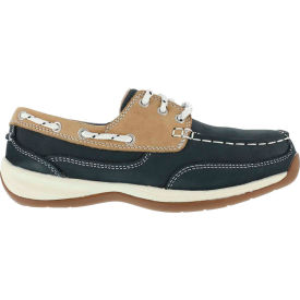 Warson Brands Inc. RK670-M-7 Rockport® RK670 Womens Sailing Club 3 Eye Tie Boat Shoe, Navy Blue & Tan, Size 7 M image.