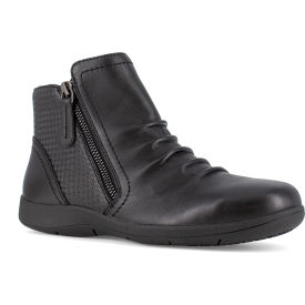 Warson Brands Inc. RK762-W-06.0 Rockport Works Ruched Bootie, Full Grain Leather, Black, 6W image.