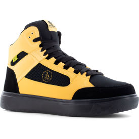 Warson Brands Inc. VM30239-M-07.0 Volcom Evolve Skate Inspired High Top Work Shoes, Composite Toe, Size 7M, Black/Yellow image.