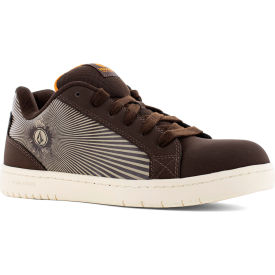 Warson Brands Inc. VM30507-M-07.0 Volcom Stone Op Art Skate Inspired Work Shoes, Composite Toe, Size 7M, Dark Brown/Khaki image.