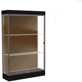Edge Lighted Floor Case, Chocolate Back, Dark Bronze Frame, 6 Edge Lighted Floor Case, Chocolate Back, Dark Bronze Frame, 6