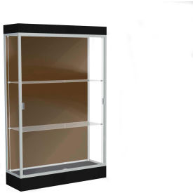 Edge Lighted Floor Case, Chocolate Back, Satin Frame, 6 Edge Lighted Floor Case, Chocolate Back, Satin Frame, 6
