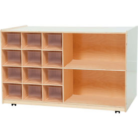 Wood Designs WD16601 Double Mobile Storage with Twelve Clear Trays image.