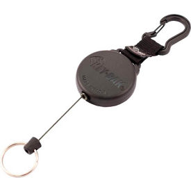 West Coast Chain Mfg 0488-803 KEY-BAK SECURIT #488B Retractable Key Reel w/48" Kevlar Cord Polycarbonate Case Carabiner Clip image.