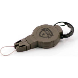 West Coast Chain Mfg 0TR0-215 T-Reign Hunting Retractable Gear Tether 0TR0-215 - Medium 36"Extention OD Green Carabiner image.