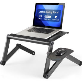 Uncaged Ergonomics WECB WorkEZ Cool Laptop Stand with Fans USB Ports & Mouse Pad Black