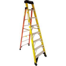 Werner Ladder Co L7308 Werner 8 Fiberglass Leansafe Ladder w/ Plastic Tool Tray, 375 lb. Capacity - L7308 image.