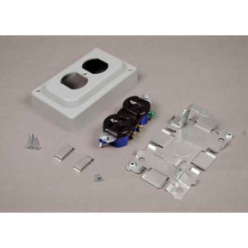 Wiremold 1543GL Duplex Receptacle Box & Cover 15A 125V 5-1/16"L 