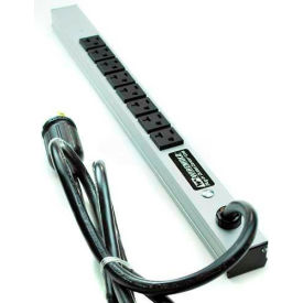 Brooks Elect Of Wiremold 2008ULBD20R-TL* Wiremold CabinetMATE Power Strip W/Locking Plug, 8 Outlets, 20A, 15 Cord image.