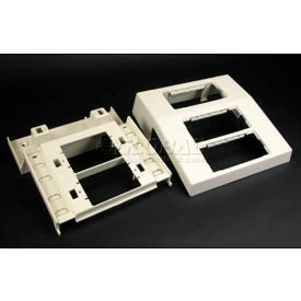 Brooks Elect Of Wiremold 5450A3* Wiremold 5450A3 3-Gang Offset Device Mounting Bracket and Trim Ring, Ivory, 7-19/32"L image.
