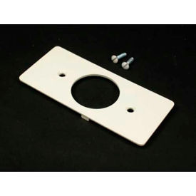 Brooks Elect Of Wiremold 5507T2-WH* Wiremold 5507t2-Wh Single Receptacle, 1-2/5" Dia. Hole Faceplate, White image.