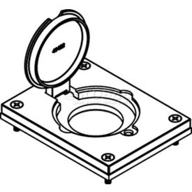 Wiremold 828dlr Floor Box Cover w/ Single Flip Lid For 20a/30a Single Receptacle Brass 