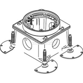 Floor Box Threaded Conduit Openings, Cast Iron, 2 Sides view 2