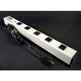 Brooks Elect Of Wiremold M5BZ* Wiremold Surge Protected Power Strip W/Lighted Switch, 5 Outlets, 15A, 3kA, 6 Cord image.