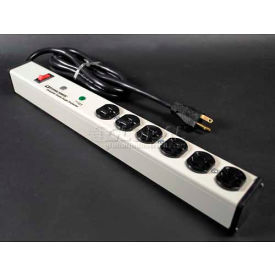 Brooks Elect Of Wiremold M620BZLS-15* Wiremold Surge Protected Power Strip W/Lighted Switch, 6 Outlets, 20A, 3kA, 15 Cord image.