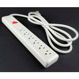 Brooks Elect Of Wiremold P6* Wiremold Power Strip W/Lighted Switch, 6 Outlets, 15A, 6 Cord image.