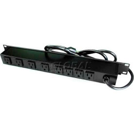 Wiremold Rack Mount Surge Protected Power Strip 8 Outlets 15A 3kA 15 Cord