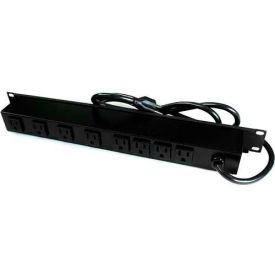 Brooks Elect Of Wiremold R8BZ* Wiremold Rack Mount Surge Protected Power Strip, 8 Rear Outlets, 15A, 3Ka, 6 Cord image.