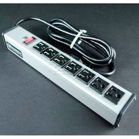 Brooks Elect Of Wiremold UL204BC* Wiremold Power Strip W/Lighted Switch, 7 Outlets, 15A, 6 Cord image.