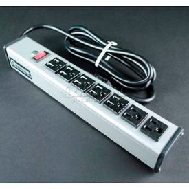 Multi-Outlet Power Unit, 125V, 15A, 13"L, 7 Outlets, 15' Cord view 2