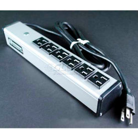 Brooks Elect Of Wiremold UL206BC* Wiremold Power Strip, 6 Outlets, 15A, 6 Cord image.
