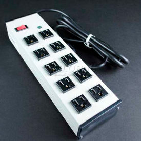 Brooks Elect Of Wiremold UL210BD Wiremold Power Strip W/Lighted Switch, 10 Outlets, 15A, 15 Cord image.