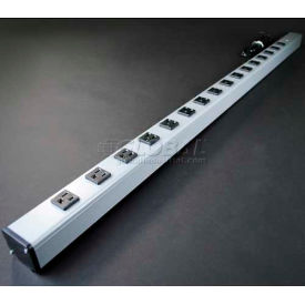 Multi-Outlet Power Unit, 125V, 15A, 48"L, 16 Outlets, 6' Cord view 2
