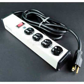 Brooks Elect Of Wiremold ULB420-15* Wiremold Power Strip W/Lighted Switch, 4 Outlets, 20A, 15 Cord image.