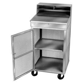 Winholt Mobile Cabinet Shop Desk See Through Mesh Riser 22"W x 22"D Gray 