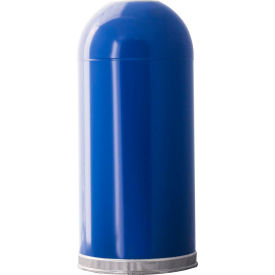 Witt Company 415DTBL Witt Steel Round Dome Top Trash Can, 15 Gallon, Blue image.