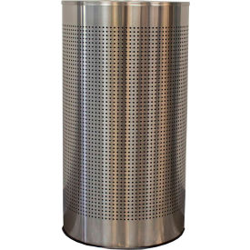 Witt Company CLHR12-SS Witt Celestial Series Stainless Steel Half Round Trash Can W/Liner, 12 Gallon image.