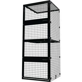 Husky Rack & Wire SLD0403AC Husky® 2-Tier 1 Door Storage Locker, Adder w/ Ceiling, 48"W x 36"D x 90"H, Black, Unassembled image.