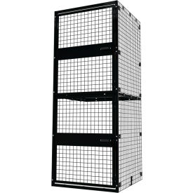 Husky Rack & Wire SLD0404A Husky® 2-Tier 1 Door Storage Locker, Add On, 48"W x 48"D x 90"H, Black, Unassembled image.