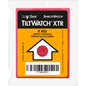 SpotSee™ TiltWatch® XTR Tilt Indicator W/ Anti Vibration Mechanism, 100/Box SpotSee TiltWatch XTR Tilt Indicator with Anti-Vibration Mechanism, 100/Box