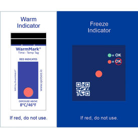 SpotSee ColdChain Complete Dual Temperature Indicators, 0-8°C/32-46°F, 100/Box SpotSee ColdChain Complete 0-8°C/32-46°F Dual Temperature Indicators, 100/Box